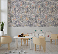 Zebra Butterfly Metamorphosis • Maximalist Boho in Earthy Pastels Wallpaper⁠