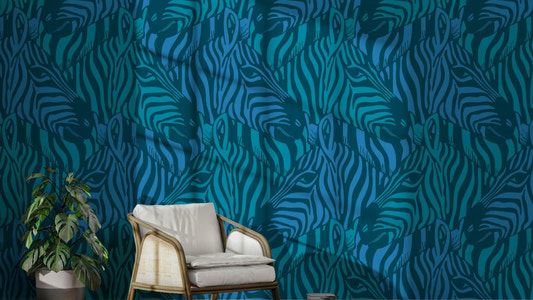 The image shows a peaceful, natural scene with a striped pattern.

