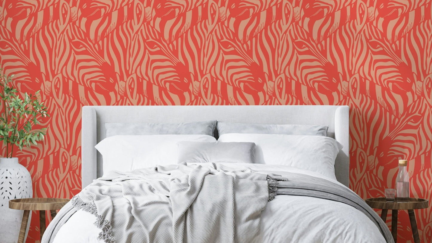 The image shows a peaceful, natural scene with a striped pattern.

