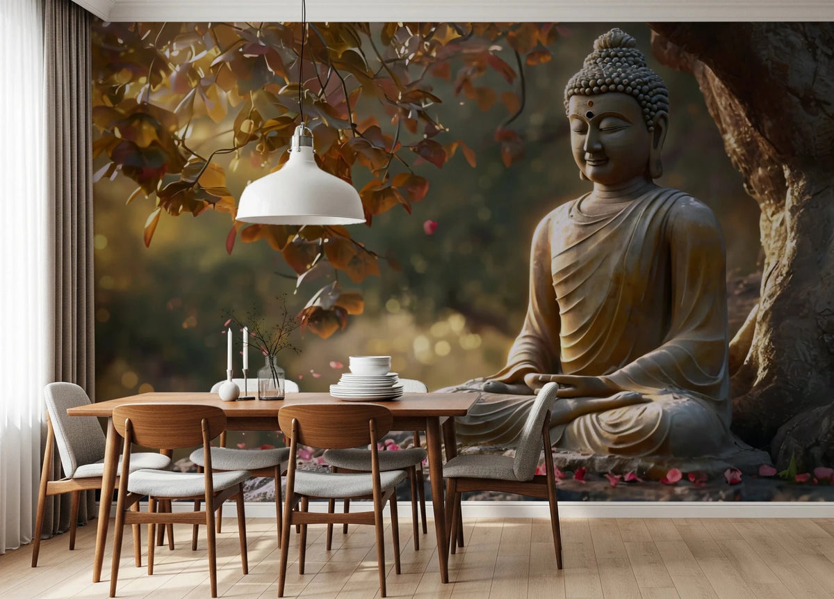 Zen Garden Buddha Wall Mural - Spiritual Stone Wallpaper