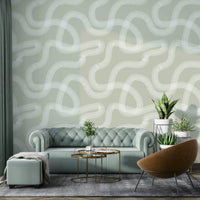 Raked sand pattern wallpaper in soft greige

