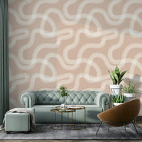 Gentle abstract mural for minimalist home décor

