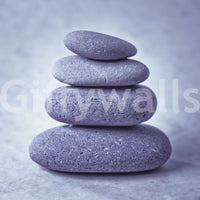 River polished Stone Stack mural calmness meditation motif.