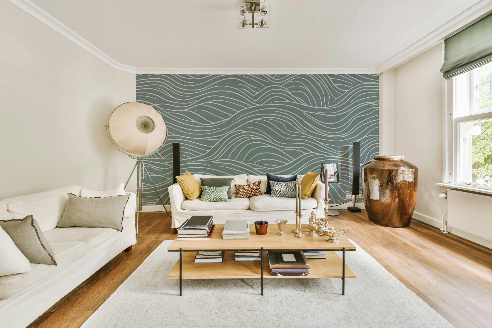 Wall mural showing a quiet abstract scene


