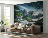 Serene Zenith Peak View floating clouds mountain view décor.