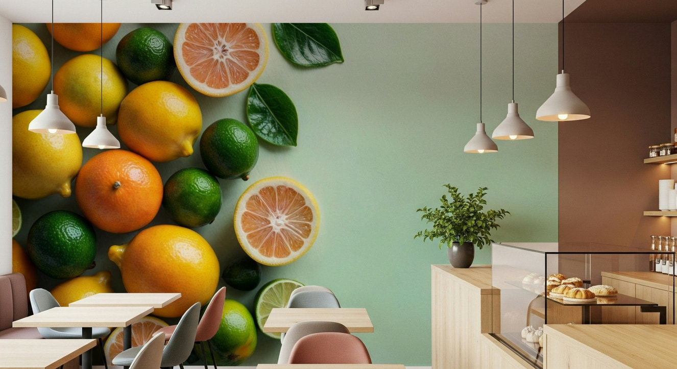 Zesty Citrus Splash Wall Mural