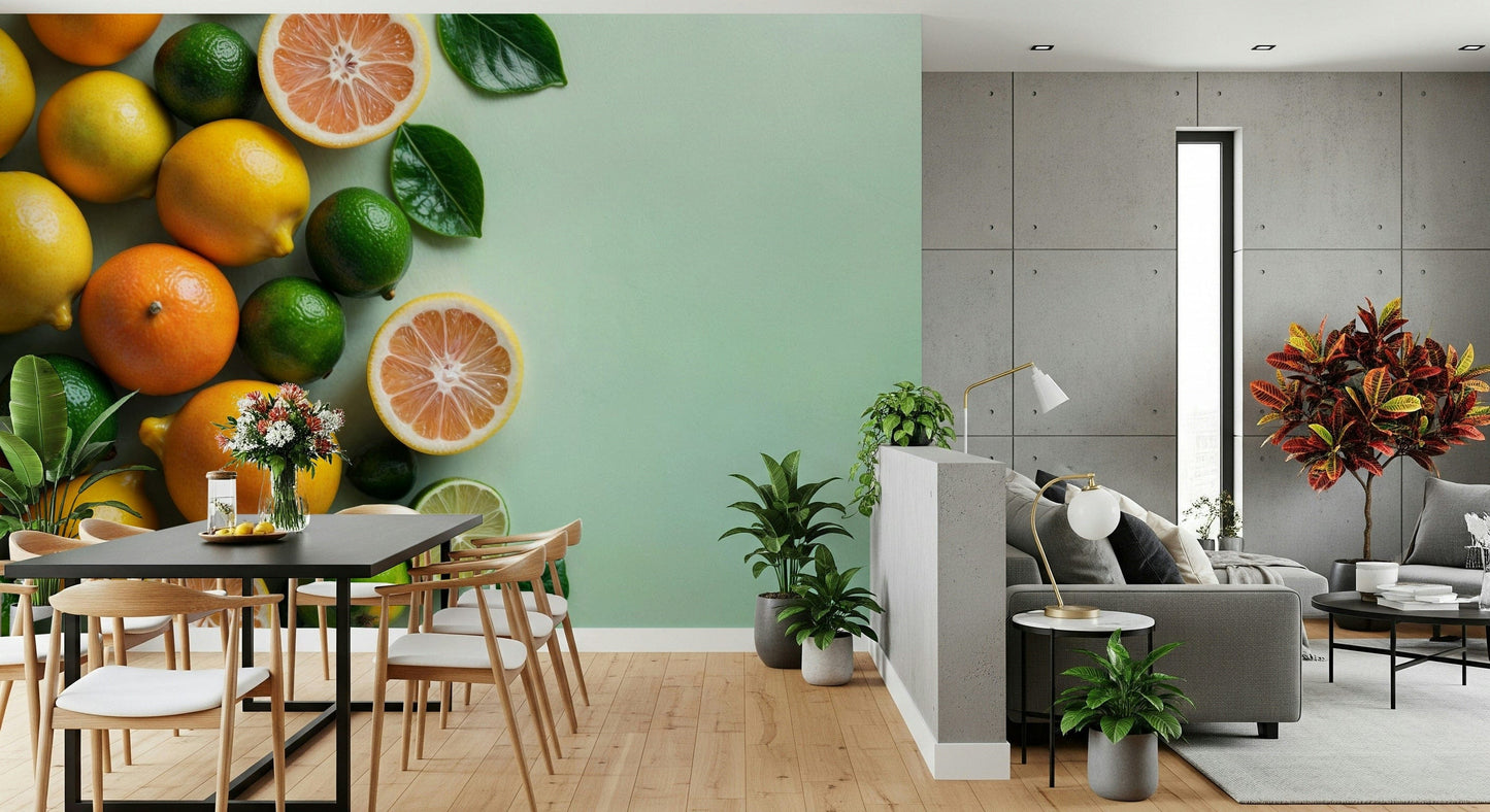 Zesty Citrus Splash Wall Mural